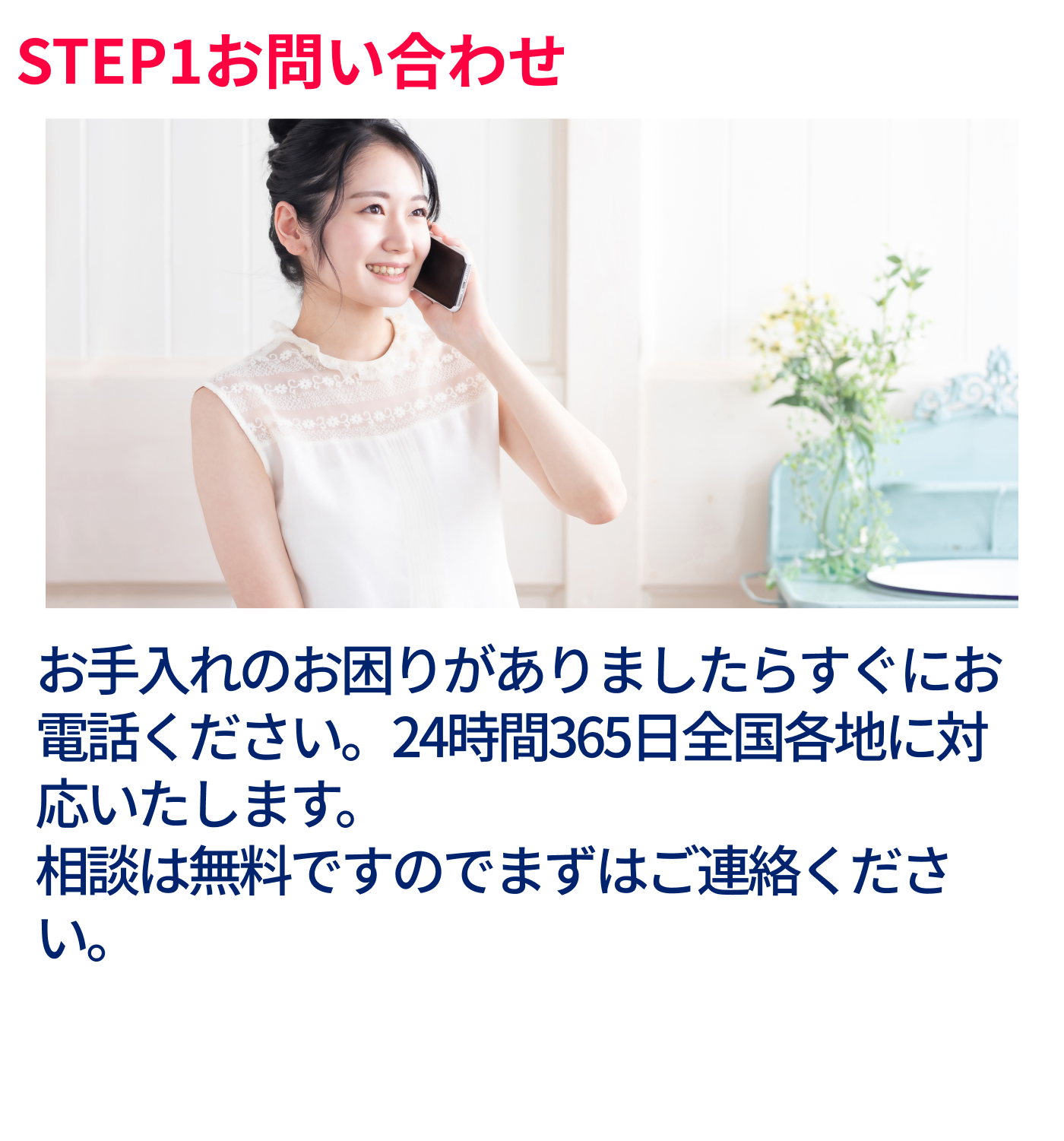STEP1お問い合わせ